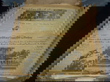1910'S-1960'S HUGE SPORTS NEWSPAPER PAGES LOT - 100'S OF PAGES