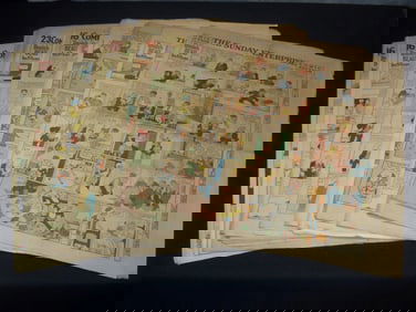 1929 SUNDAY COLOR COMIC STRIPS SECTIONS - 15 SECTIONS