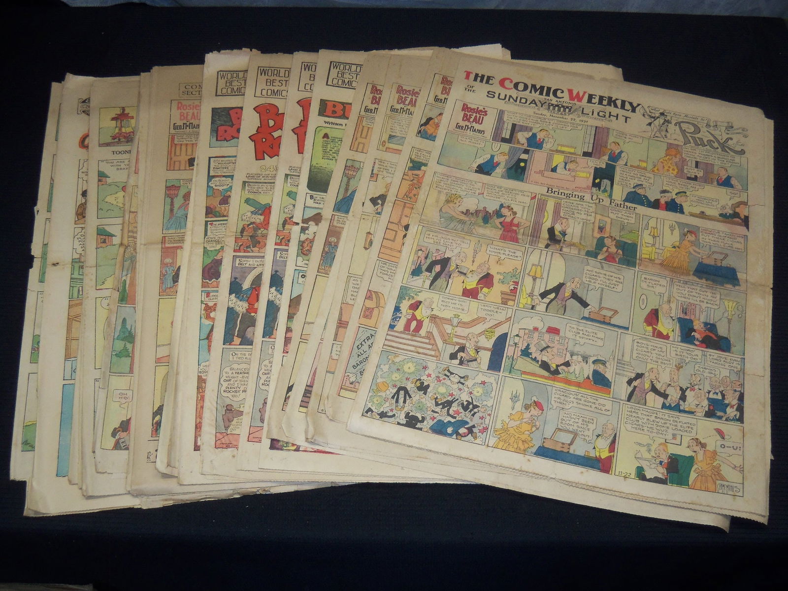 1931 SUNDAY COLOR COMIC STRIPS SECTIONS - 24 SECTIONS (1 of 6)
