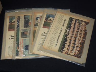 1940'S-1950'S BROOKLYN DODGERS COLOROTO PHOTOS LOT OF 7 - BOARD & BACKED