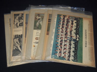 1930'S -1950'S NEW YORK GIANTS COLOROTO MAGAZINE PHOTOS - 11 PIECES