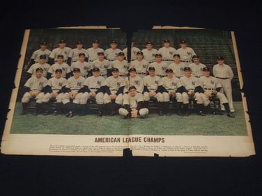 1941 NEW YORK YANKEES AMERICAN LEAGUE CHAMPS COLOROTO TEAM PHOTO
