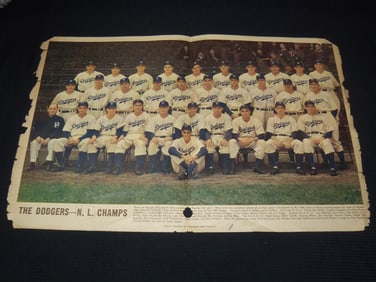 1941 BROOKLYN DODGERS NATIONAL LEAGUE CHAMPS COLOROTO TEAM PHOTO
