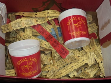 FANTASY ISLAND CASINO ARCADE TICKETS + TOKENS - LONG BEACH ISLAND NJ - LBI