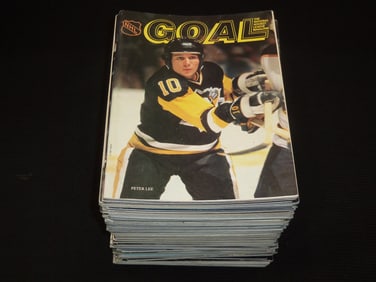 1980'S-1990'S NHL GOAL HOCKEY MAGAZINE LOT - 49 ISSUES