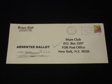 1989 LEROY NEIMAN FRIARS CLUB ABSENTEE BALLET SIGNED