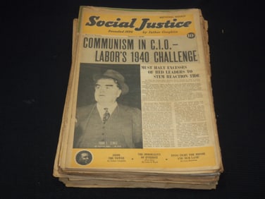 1930'S-1940'S SOCIAL JUSTICE NEWSPAPER LOT - 50+ ISSUES
