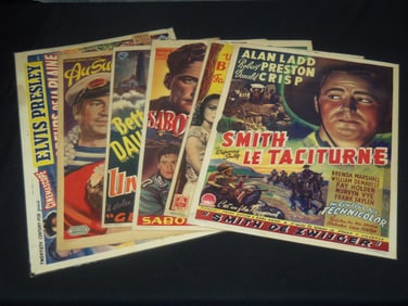 1930'S-1940'S ALL FOREIGN & LAMINATED MOVIE POSTERS - 6 PIECES