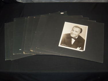 PUBLICITY PHOTOS MOUNTED ON CARDBOARD - 13 PIECES -  JACK BENNY - BOB HOPE