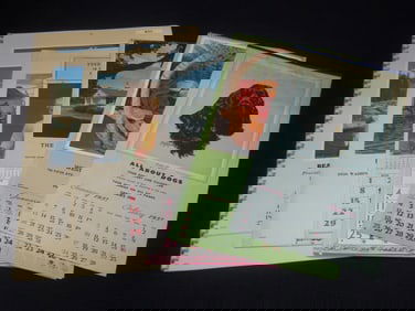 1953-1961 ADVERTISING CALENDARS LOT - 6 PIECES