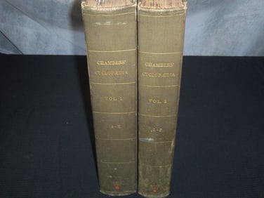 1738 CHAMBERS' CYCLOPAEDIA IN TWO VOLUMES BY EPHRAIM CHAMBERS