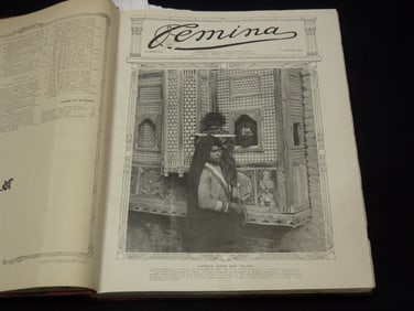 1906 JANUARY-DECEMBER FEMINA FRENCH MAGAZINE BOUND VOLUME - FASHION