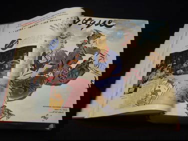1939 JULY-DECEMBER VOGUE MAGAZINE BOUND VOLUME - GREAT COVERS - ADS