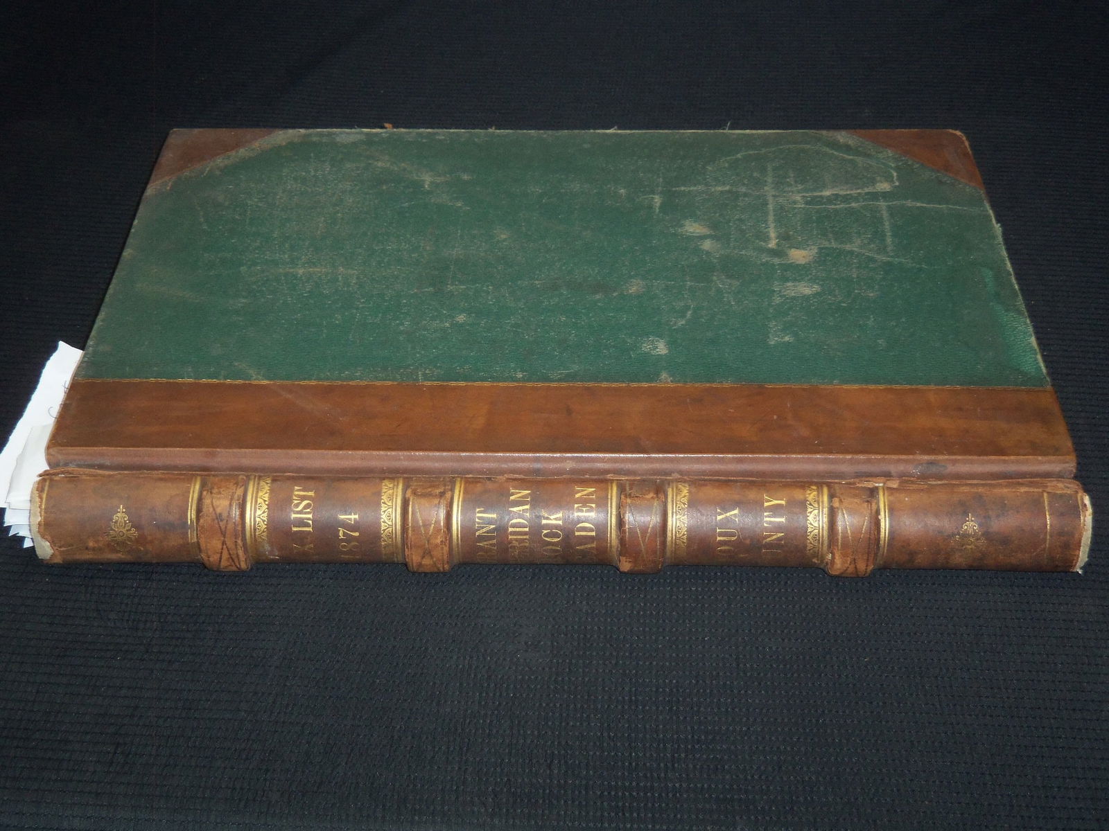 1874-1878 OLD GRANT - SHERIDAN - ROCK - READLYN COUNTY TAX LEDGER BOOK - IOWA (1 of 9)