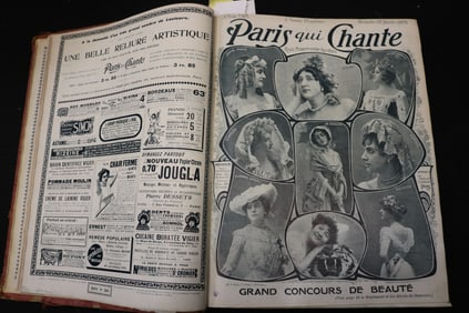 1905-1906 PARIS QUI CHANTE FRENCH MAGAZINE BOUND VOLUME
