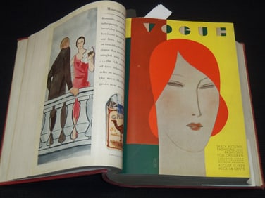 1929 JULY-DECEMBER VOGUE MAGAZINE BOUND VOLUME - GREAT COVERS - ADS