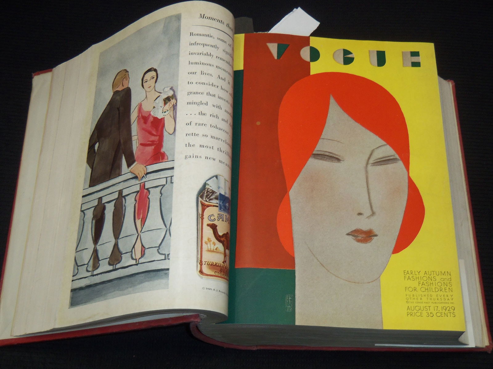1929 JULY-DECEMBER VOGUE MAGAZINE BOUND VOLUME - GREAT COVERS - ADS (1 of 14)