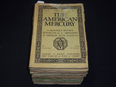 1924 THE AMERICAN MERCURY MAGAZINE - COMPLETE FIRST YEAR -  SANDBERG - FITZGERALD