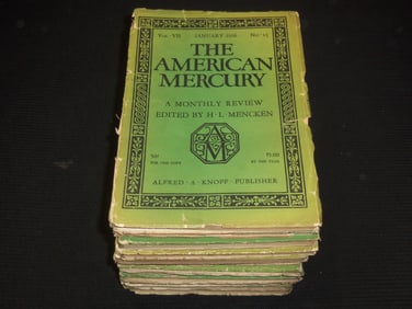 1926 THE AMERICAN MERCURY MAGAZINE - 12 ISSUES - COMPLETE YEAR -  HATRACK