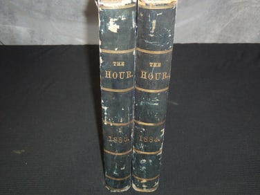 1883-1884 THE HOUR MAGAZINE BOUND VOLUME LOT OF 2 - NEW YORK