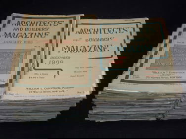 1906-1910 ARCHITECTS AND BUILDERS MAGAZINES - 55 ISSUES