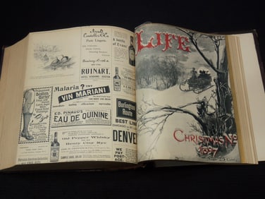 1897 JANUARY-DECEMBER LIFE MAGAZINE BOUND VOLUME - FULL YEAR - GREAT COVERS & ADS
