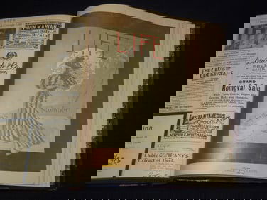 1894 JANUARY-DECEMBER LIFE MAGAZINE BOUND VOLUME - FULL YEAR - GREAT ADS
