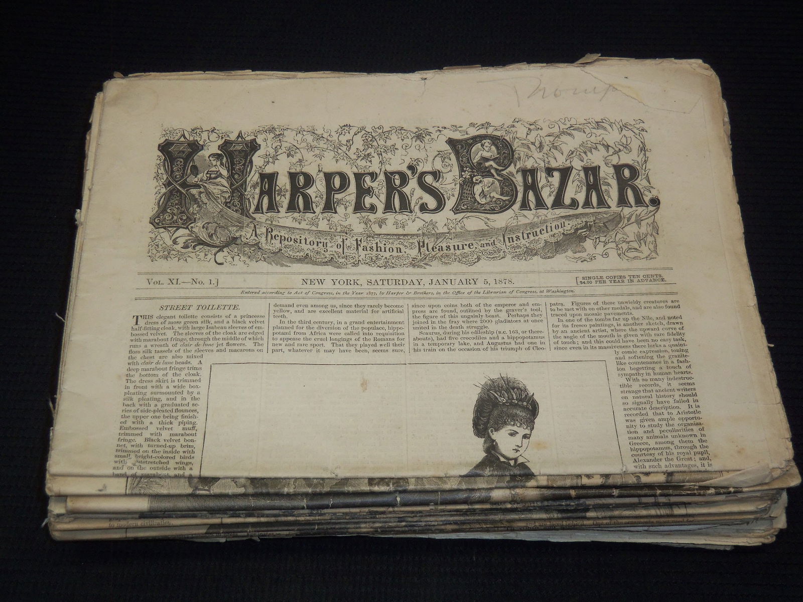 1878-1892 HARPER'S BAZAR MAGAZINE LOT OF 26 - FASHION - NICE ILLUSTRATIONS (1 of 5)