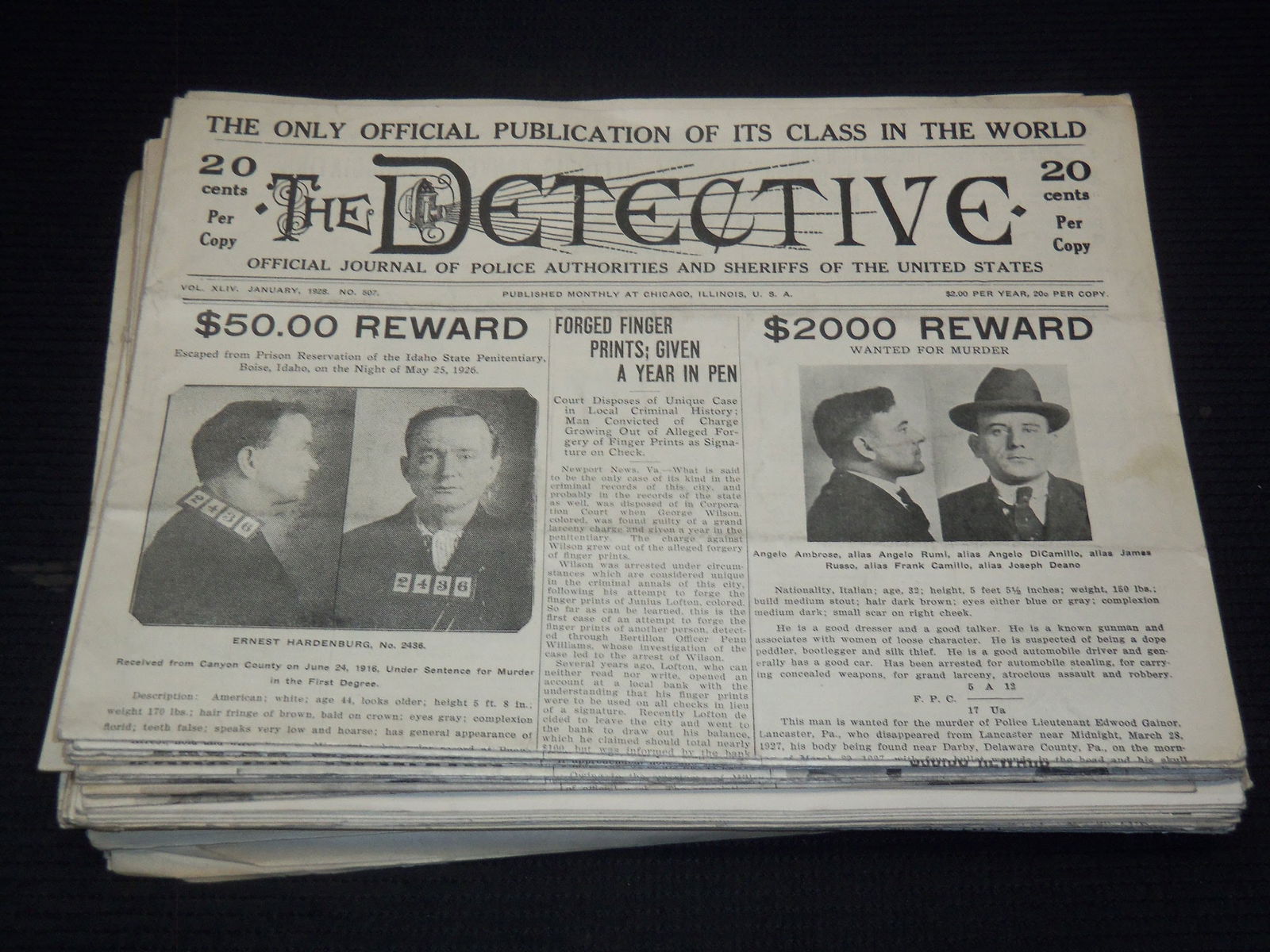 1924-1930 THE DETECTIVE OFFICIAL POLICE JOURNAL - 29 TOTAL ISSUES (1 of 5)