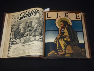 1904 LIFE MAGAZINE BOUND VOLUMES - 2 VOLUMES - FULL YEAR - MAXFIELD PARRISH