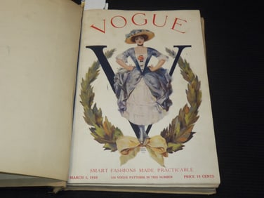 1910 VOGUE MAGAZINE BOUNE VOLUME - GREAT COVERS & ADS - J. M. FLAGG