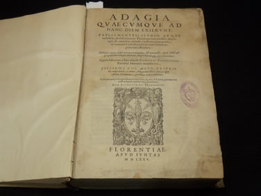 1575 ADAGIA QUAECUMQUE AD HANC DIEM EXIERUNT LATIN VOLUME