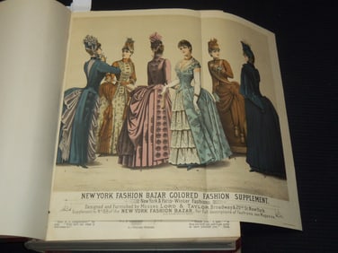 1887-1888 THE NEW YORK FASHION BAZAR MAGAZINE BOUND VOLUME - ILLUSTRATIONS