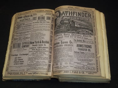 1907 JANUARY-DECEMBER THE ABC PATHFINDER RAILWAY GUIDE BOUND VOLUME - MAPS