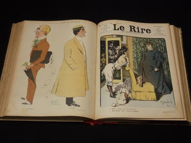 1906-1909 LE RIRE FRENCH MAGAZINE BOUND VOLUME LOT OF 4