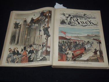 1886 MARCH-DECEMBER PUCK ILLUSTRATED MAGAZINE BOUND VOLUME