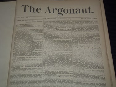 1883 JANUARY-JUNE THE ARGONAUT MAGAZINE BOUND VOLUME