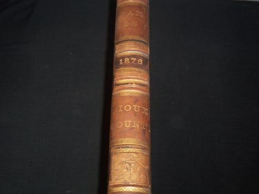 1876 OLD SIOUX COUNTY TAX LEDGER BOOK - IOWA