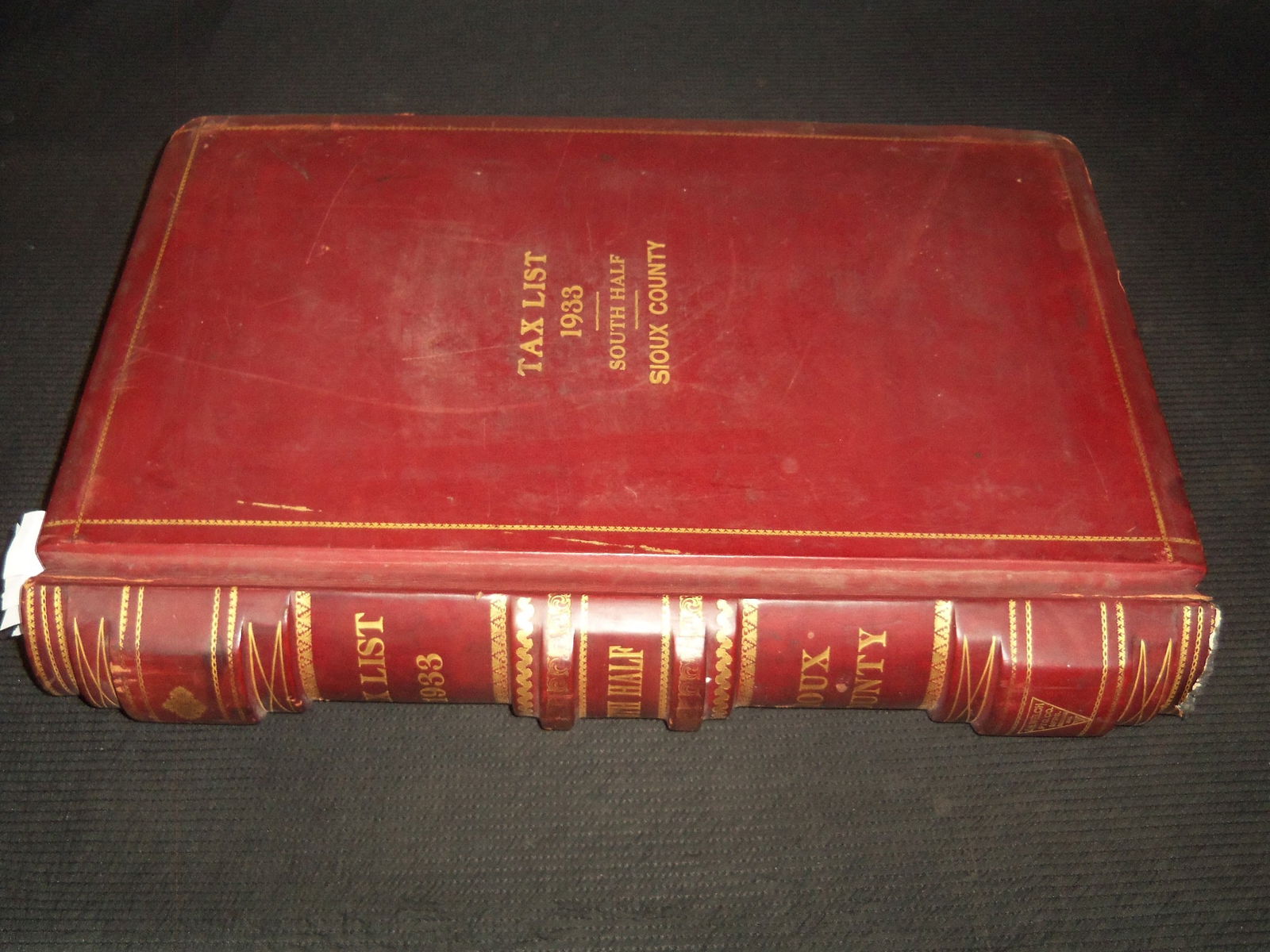 1934 OLD SIOUX COUNTY SOUTH HALF TAX LEDGER BOOK - IOWA (1 of 7)