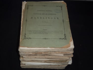 1877-1903 KONGLIGA SVENSKA SWEDISH VETENSKAPSAKADEMIENS HANDLINGER VOLUMES - 8 TOTAL