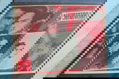 HUGE MOVIE SCRAPBOOK - LOBBY CARDS: This is a wonderful huge movie star scrapbook. The lobby cards and photos were carefully inserted into a professional art portfolio and can be removed. The scrapbook contains 56 double-sided pages. Th