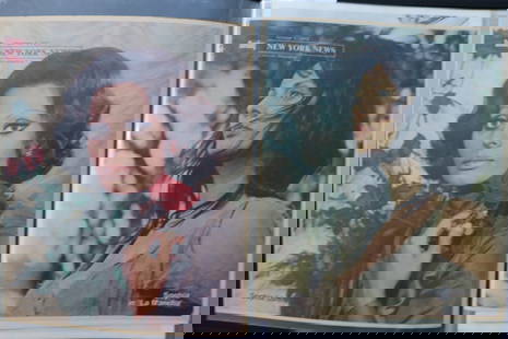 MOVIE STAR SCRAPBOOK - GRACE KELLY - DEBORAH KERR - AVA GARDNER: This is a wonderful movie star photo album of many photos. The photos were carefully inserted into a professional art portfolio and can be removed. The scrapbook contains 21 double-sided pages. There