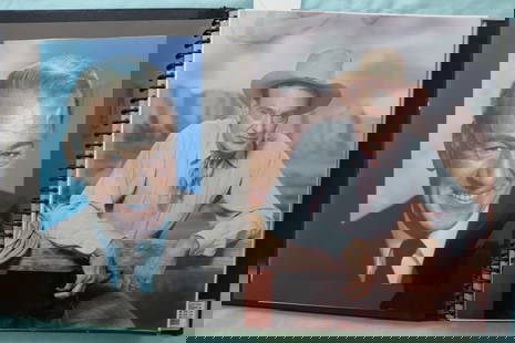 MOVIE STAR FULL PAGE PHOTOS ALBUM - GARY COOPER - MARLON BRANDO - ROBERT WAGNER: This is a wonderful movie star scrapbook with many photos. The photos were carefully inserted into a professional art portfolio and can be removed. The scrapbook contains 43 double-sided pages. There