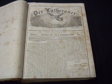 1850-1858 DER LUTHERANER GERMAN MAGAZINE BOUND VOLUMES LOT OF 2