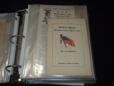 1897-1997 VETERAN'S MEMORIAL DAY OBSERVANCE PROGRAMS ALBUM - 63 PROGRAMS