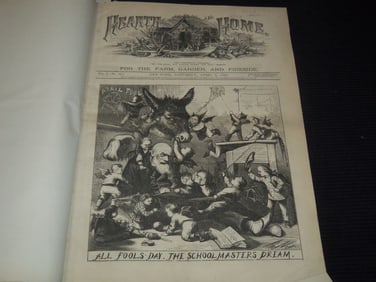 1869 APRIL 3 - DECEMBER 18 HEARTH AND HOME MAGAZINE BOUND VOLUME