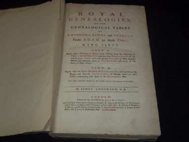 1732 ROYAL GENEALOGIES OR THE GENEALOGICAL TABLES BY JAMES ANDERSON - 2 VOLUMES