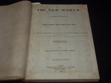 1842 JANUARY-JUNE THE NEW WORLD MAGAZINE BOUND VOLUME - DICKENS - HAWTHORNE