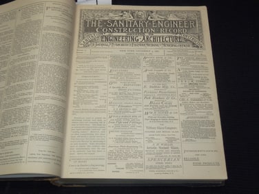 1886-1887 SANITARY ENGINEER CONSTRUCTION RECORD BOUND VOLUME 15 & 16