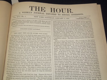 1885 JANUARY-MAY THE HOUR WEEKLY JOURNAL BOUND VOLUME - CLEVELAND
